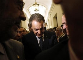 Zapatero abandona el Congreso tras la última sesión parlamentaria en Madrid, el 22 de septiembre de 2011