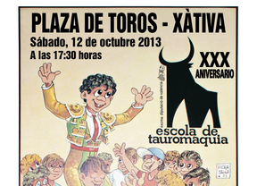 Xàtiva celebra el Pilar con un festejo de la Escuela de Tauromaquia de Valencia