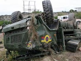 Un muerto al volcarse vehículo militar en Táchira