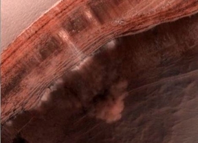 Así es una avalancha... ¡en Marte!