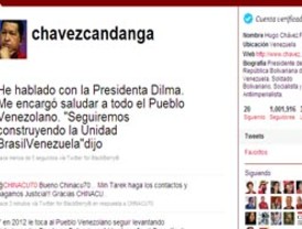 Chávez celebra su millón de seguidores en Twitter
