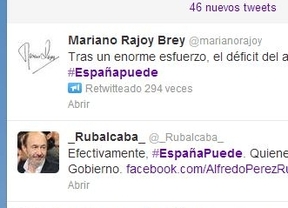 Rajoy y Rubalcaba se enzarzan en Twitter a cuenta del hashtag #Españapuede