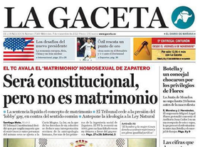 La portada anti-gay de 'La Gaceta', la comidilla del día