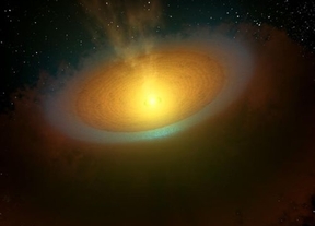 Descubren vapor de agua que envuelve los discos planetarios de una joven estrella