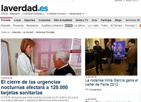 Portada de la edición digital de La Verdad de Albacete