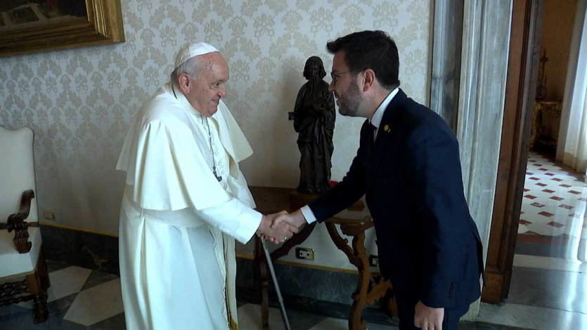 El Papa Francisco y Pere Aragonès