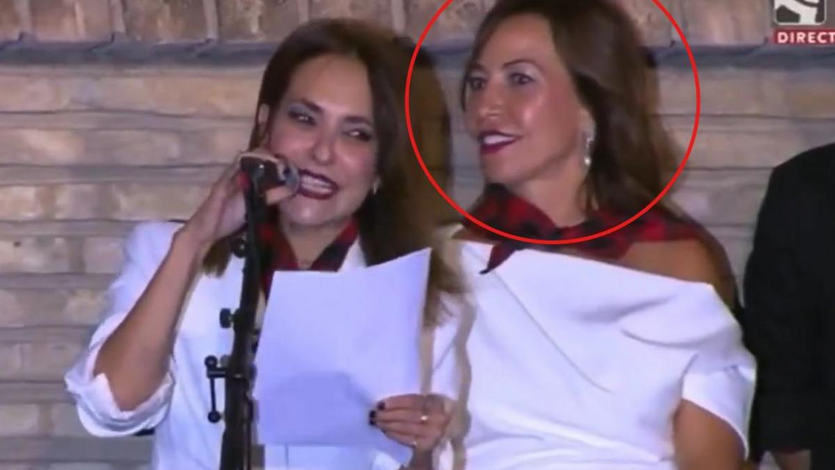 Paula Ortiz y Natalia Chueva, durante el pregón