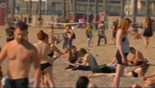 Indignación con las imágenes de las playas de Barcelona abarrotadas en plena fase 0,5