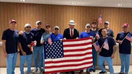 Presos estadounidenses liberados de Venezuela con el presidente Donald Trump