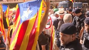 Las protestas independentistas obligan a los Reyes a cambiar su plan en Montserrat