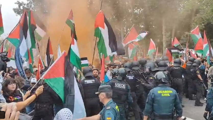 Protestas a favor de Palestina en la Vuelta