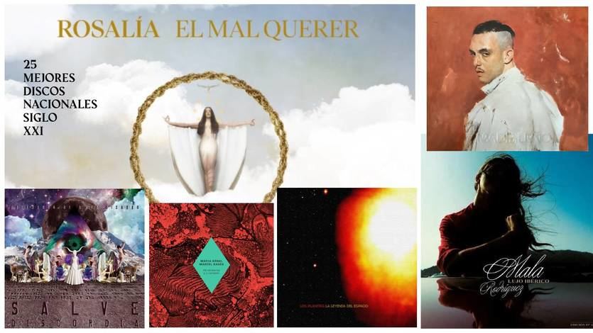 Portadas de algunos de los discos de la lista