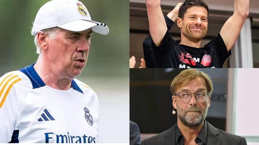 Carlo Ancelotti, Xabi Alonso y Jürgen Klopp