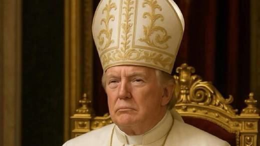 Donald Trump disfrazado de Papa