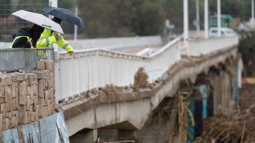 Puente arrasado por la DANA en Valencia
