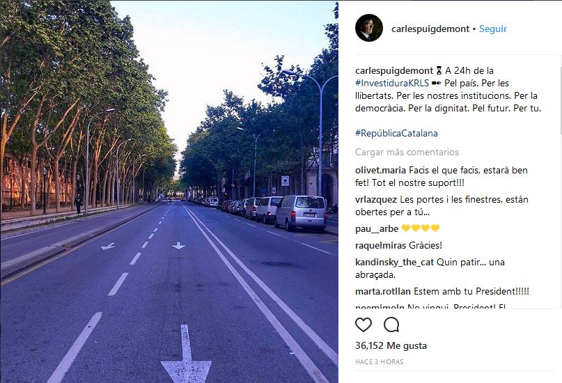 &gt; La enigmática publicación de Puigdemont en Instagram "a 24 horas de la investidura"