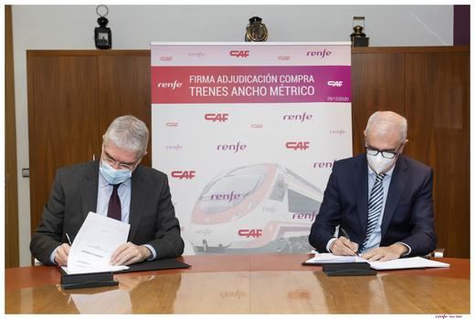 Renfe y CAF firman el contrato de suministro de 31 trenes de Ancho Métrico y 6 Alpinos por 258 millones de euros