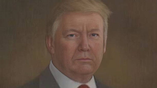 Retrato presidencial de Trump pintado por la artista británica Sarah Boardman