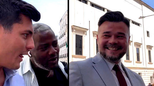 Vito Quiles, Bertrand Ndongo y Gabriel Rufián