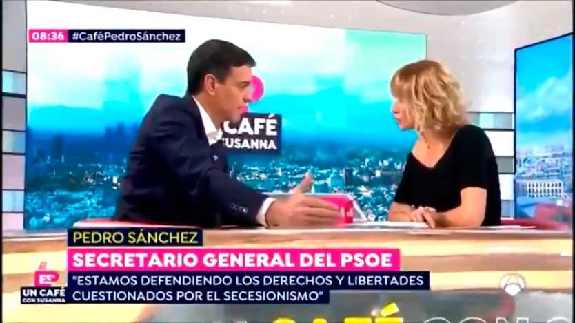 Pedro Sánchez y Susana Griso en 'Espejo Público' de Antena 3