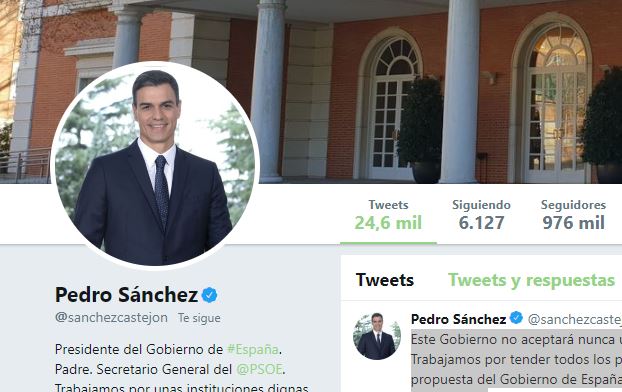 Twitter de Pedro Sánchez