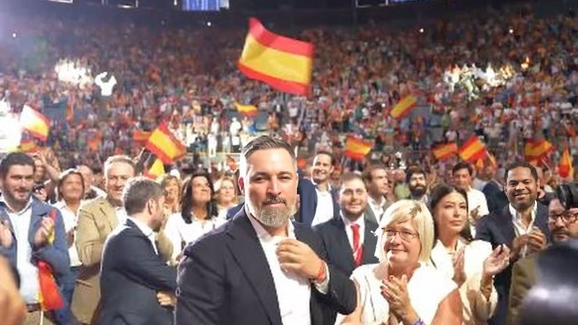 Santiago Abascal, líder de Vox en el Palacio Vistalegre