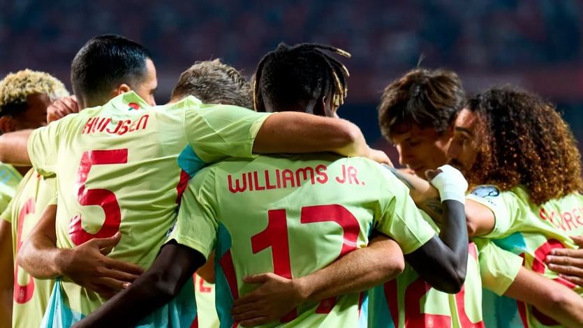 España celebra un gol