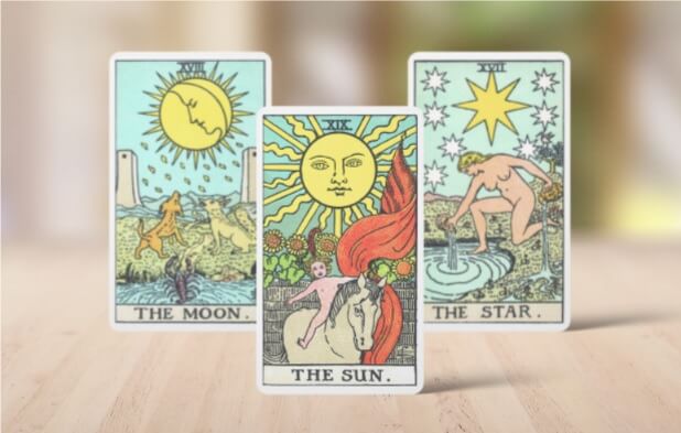 Varias cartas del Tarot