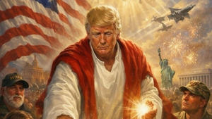 Trump sube una foto a redes sociales comparándose con un Jesucristo salvador