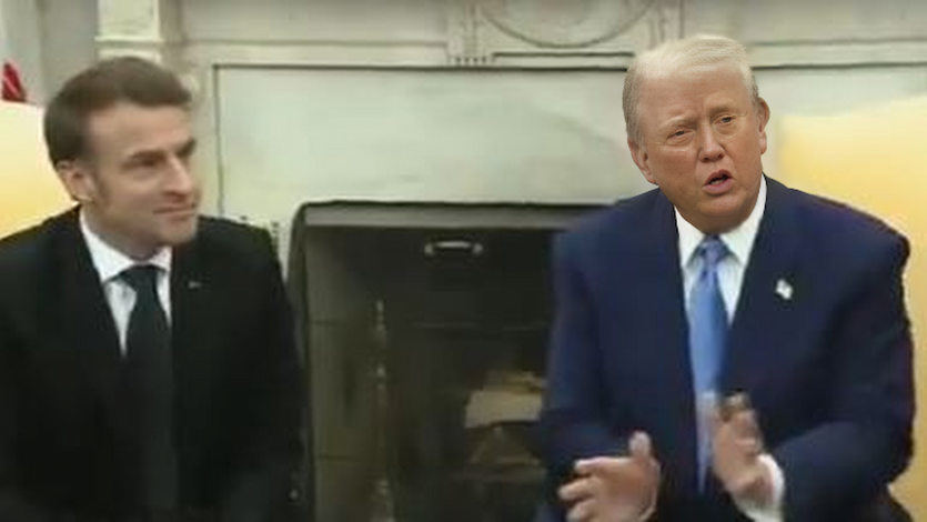 Emmanuel Macron, presidente francés y Donald Trump de EEUU