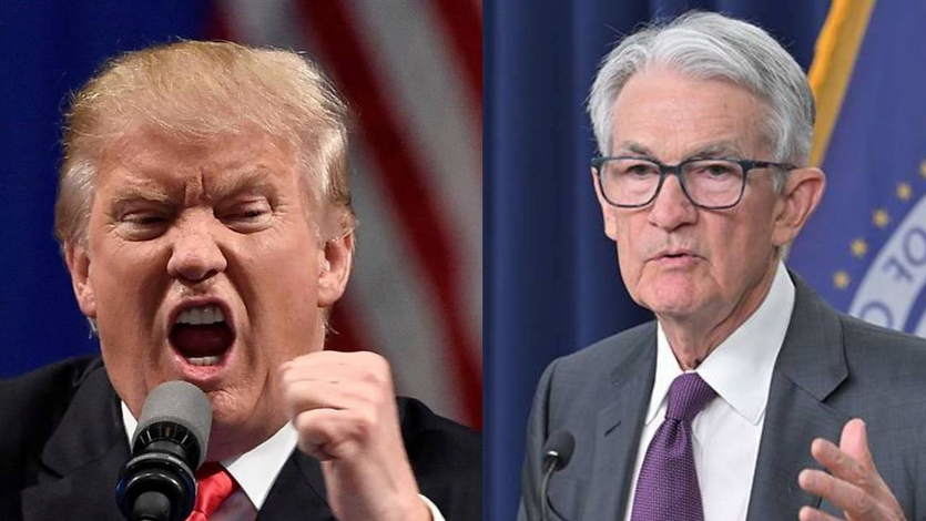 Donald Trump, presidente de EEUU y Jerome Powell, presidente de la Reserva Federal