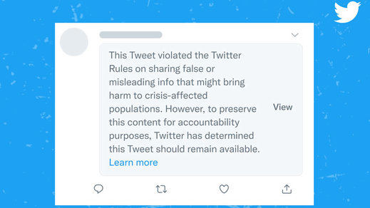 Twitter censurará publicaciones sobre una crisis que incluyan información falsa