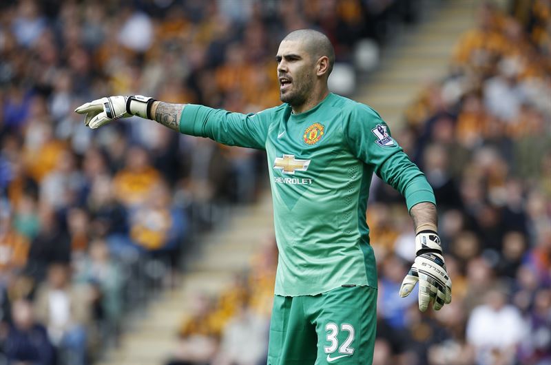 Valdés en uno de los escasos partidos en la portería del United