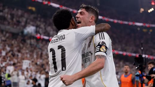 Valverde celebra con rabia su gol