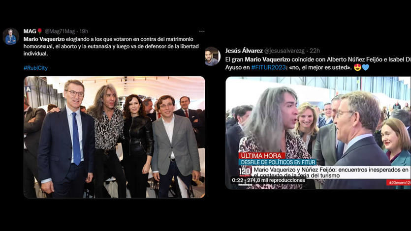 Imágenes de mensajes en Twitter sobre Mario Vaquerizo