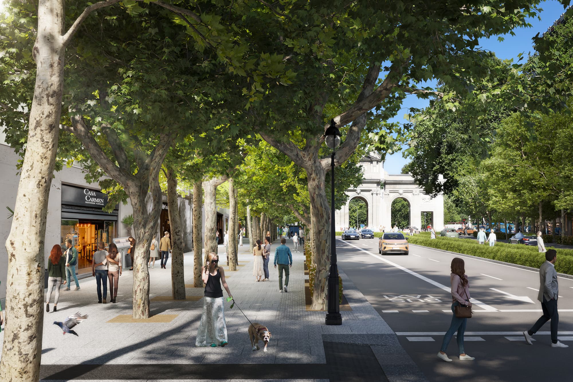 Simulación del aspecto de la calle Alcalá tras la remodelación
