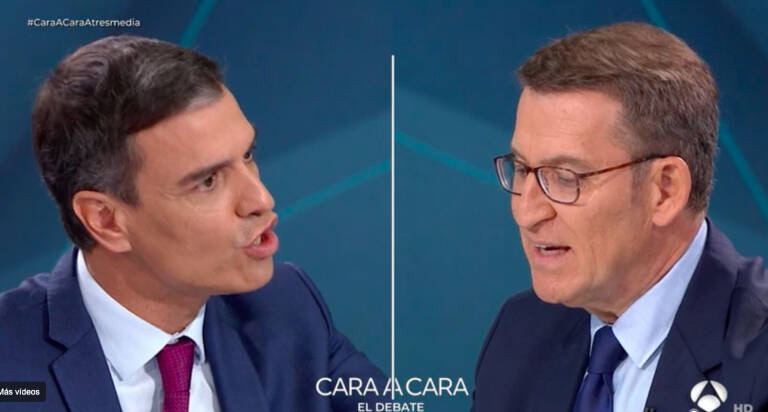 Cara a cara de Sánchez y Feijóo en Antena 3 TV