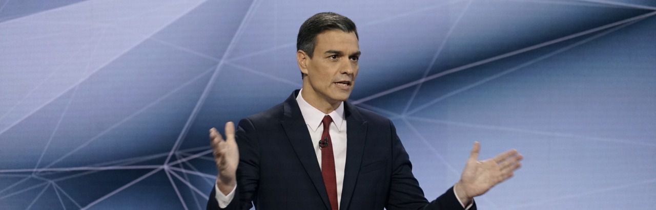 Sánchez, en un debate de 2019