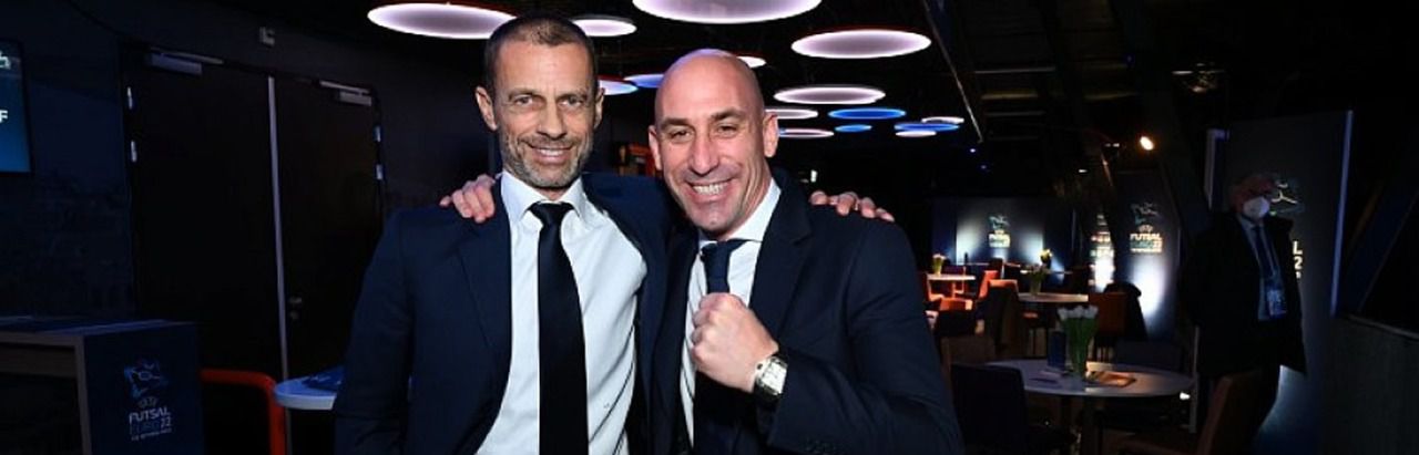 Rubiales, con Aleksander Čeferin, presidente de la UEFA