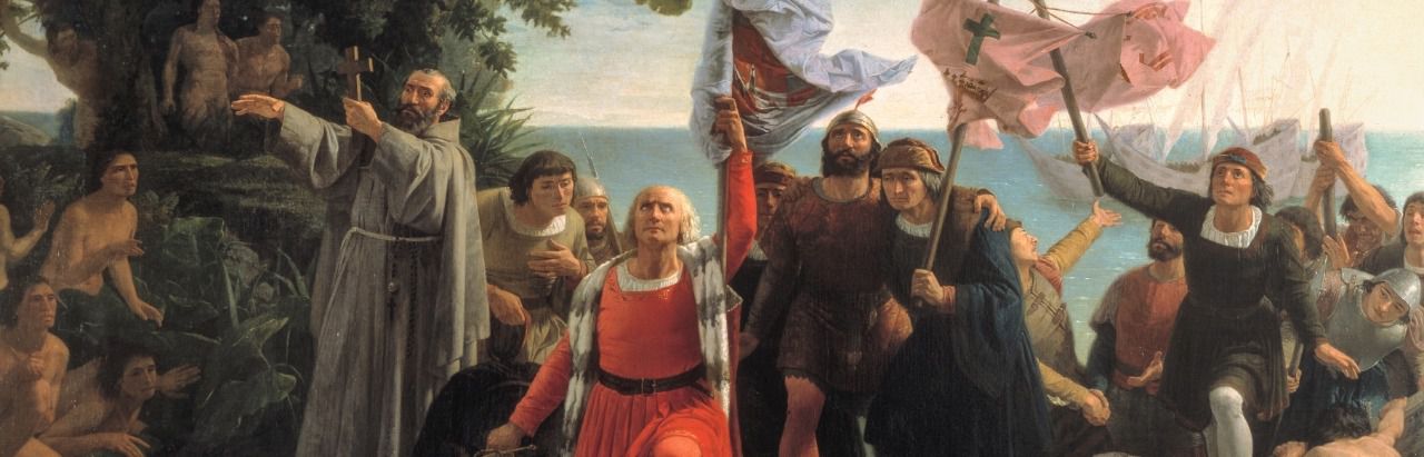 Cuadro 'Primer desembarco de Cristóbal Colón en América' (Dióscoro Puebla / Museo del Prado)