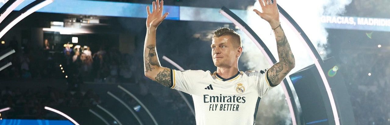 Kroos, durante la fiesta del Bernabéu