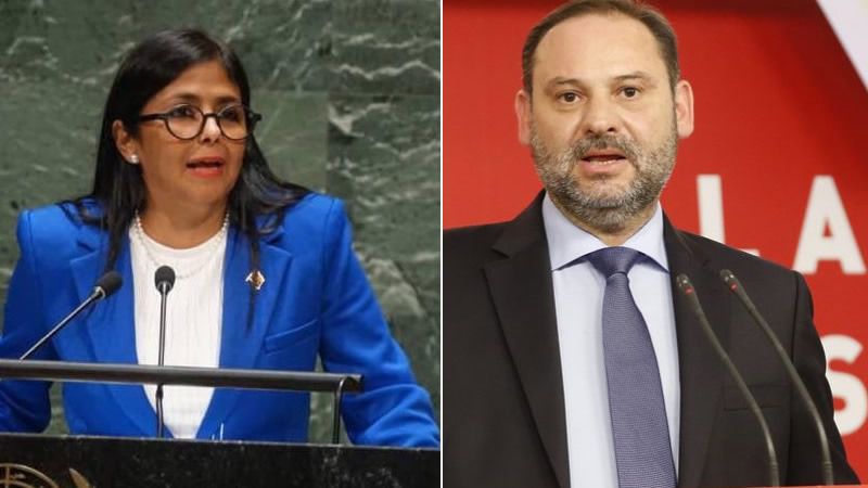 Delcy Rodríguez y Ábalos