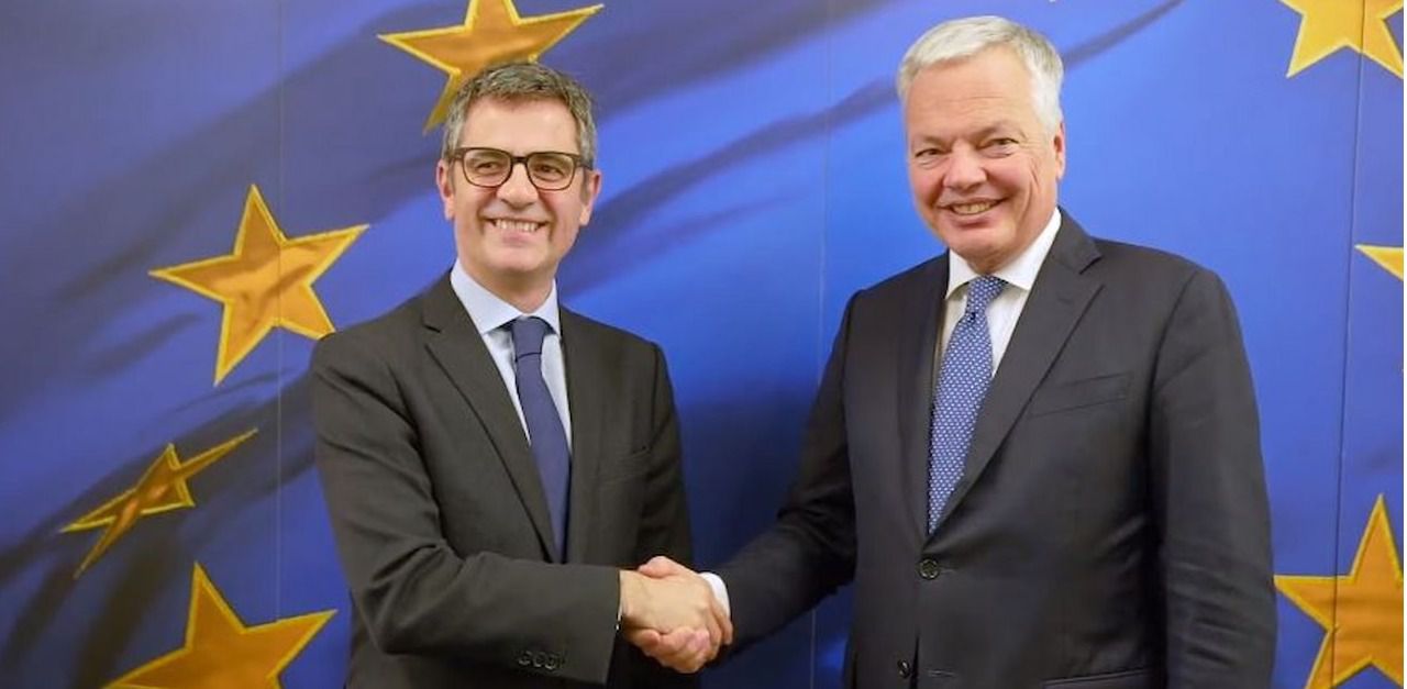 Didier Reynders, con Bolaños