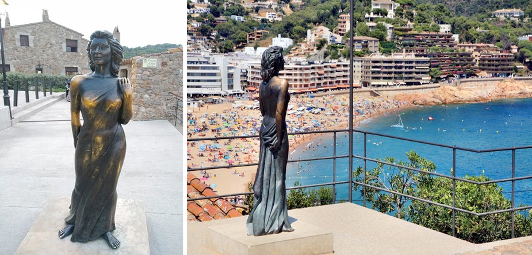 Estatua en bonce de Ava Gardner en Tossa de Mar