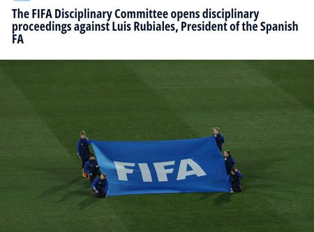 Captura del comunicado de la FIFA