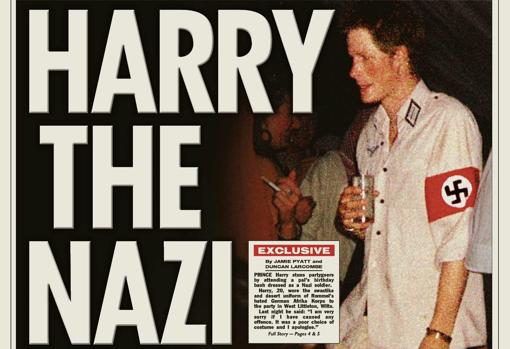 La ya famosa portada del diario 'The Sun' con el titular de 'Harry the Nazi'