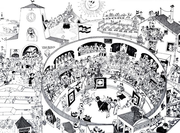'La corrida franquista', uno de sus dibujos más famosos