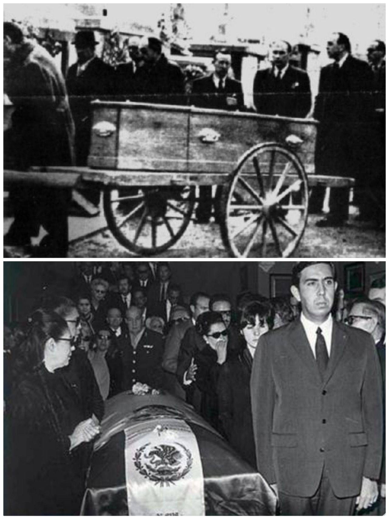 Restos de Manuel Azaña con la bandera de México