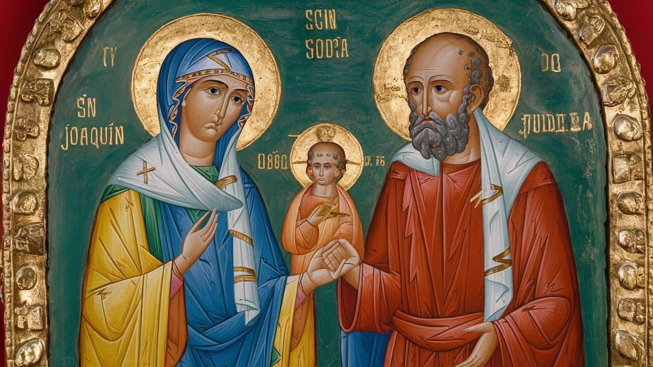 Joaquín y Ana, con María